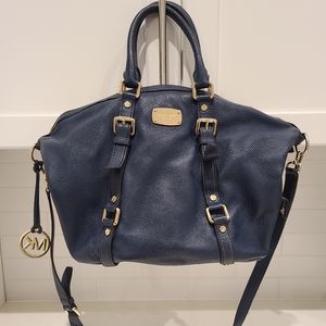 Michael Kors Navy Blue Cross Body Hobo Bag EUC